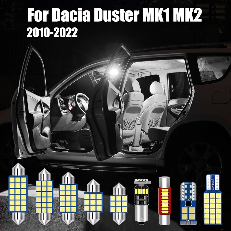 

For Dacia Duster I II 1 2 MK1 MK2 2010 - 2012 2013 2014 2015 2016 2017 2018 2019 2020 2021 2022 Car LED Bulbs Light Accessories