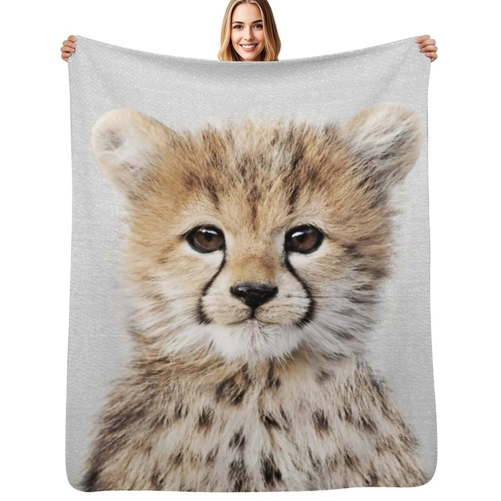 

Baby Cheetah - Colorful Throw Blanket Soft Plaid heavy to sleep Hair Thin Blankets
