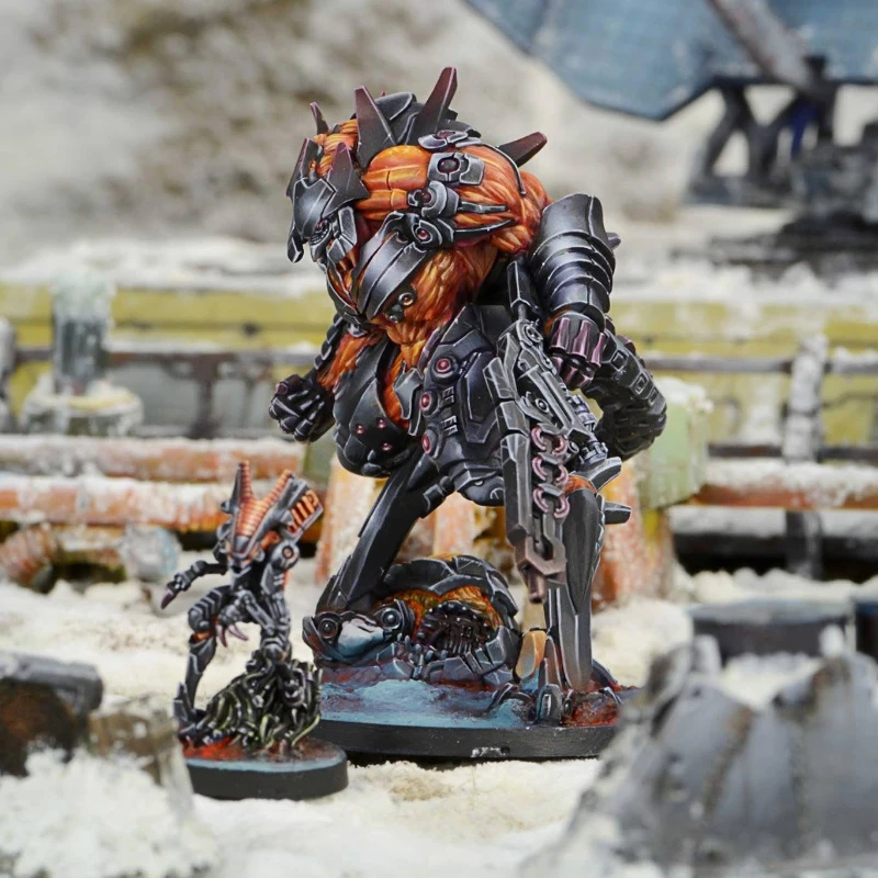 25mm+50mm Base Diecast Resin Assembled Model Kit War Game Chess Frightening Armored Mech and Remote Pilot Unassembled Unpainted