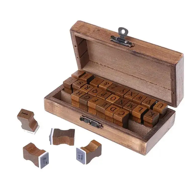 

Craft Set 30pcs Wooden Rubber Stamp Retro Alphabet Letter Uppercase Lowercase Jy24 20 Dropship