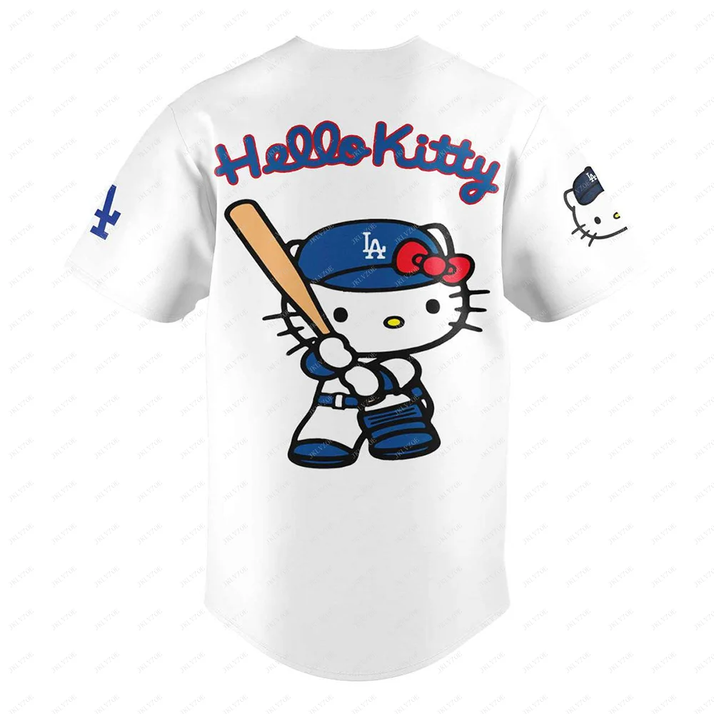 2024 Disney Hello Kitty Baseball Jersey Kids Girls Clothing Tee Women Top Team Children Teenager Male Tigers T Shirt Dodgers Hot