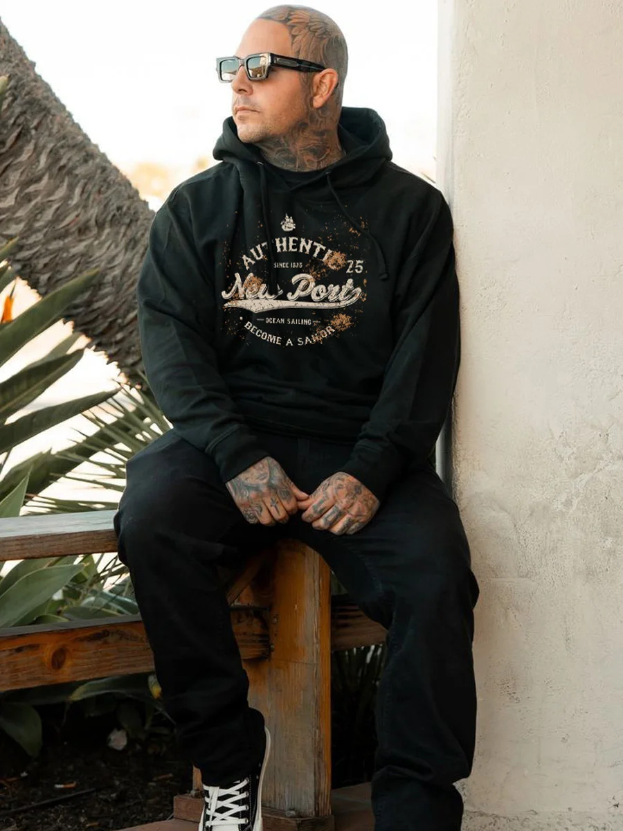 American Retro Washed Hoodie Men's Casual Cotton Sweatshirt Couple Matching Heavyweight Street Style West Coast Hiphop