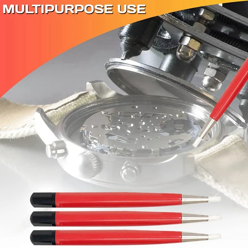 

3Pcs Red Fiber Pen Watch Repair Tool Watch Rust Removal Brush Pen Bristles Polish Jewelry Circuit Board Cleaning
