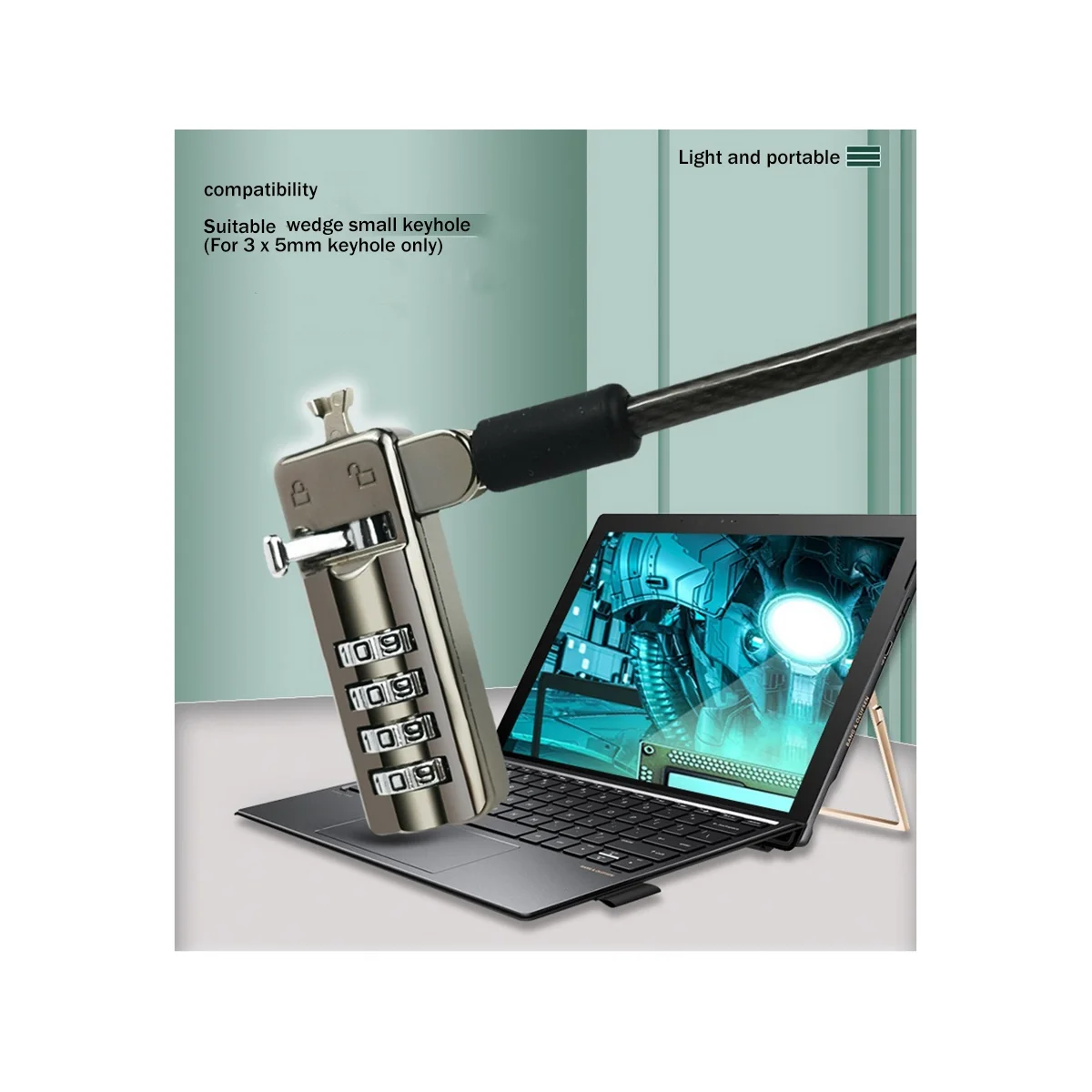 Laptop Slot 7000 3X5Mm Kleine Keyhole Computer Anti-Diefstal Slot Geschikt Voor Spirit Meer Brandende