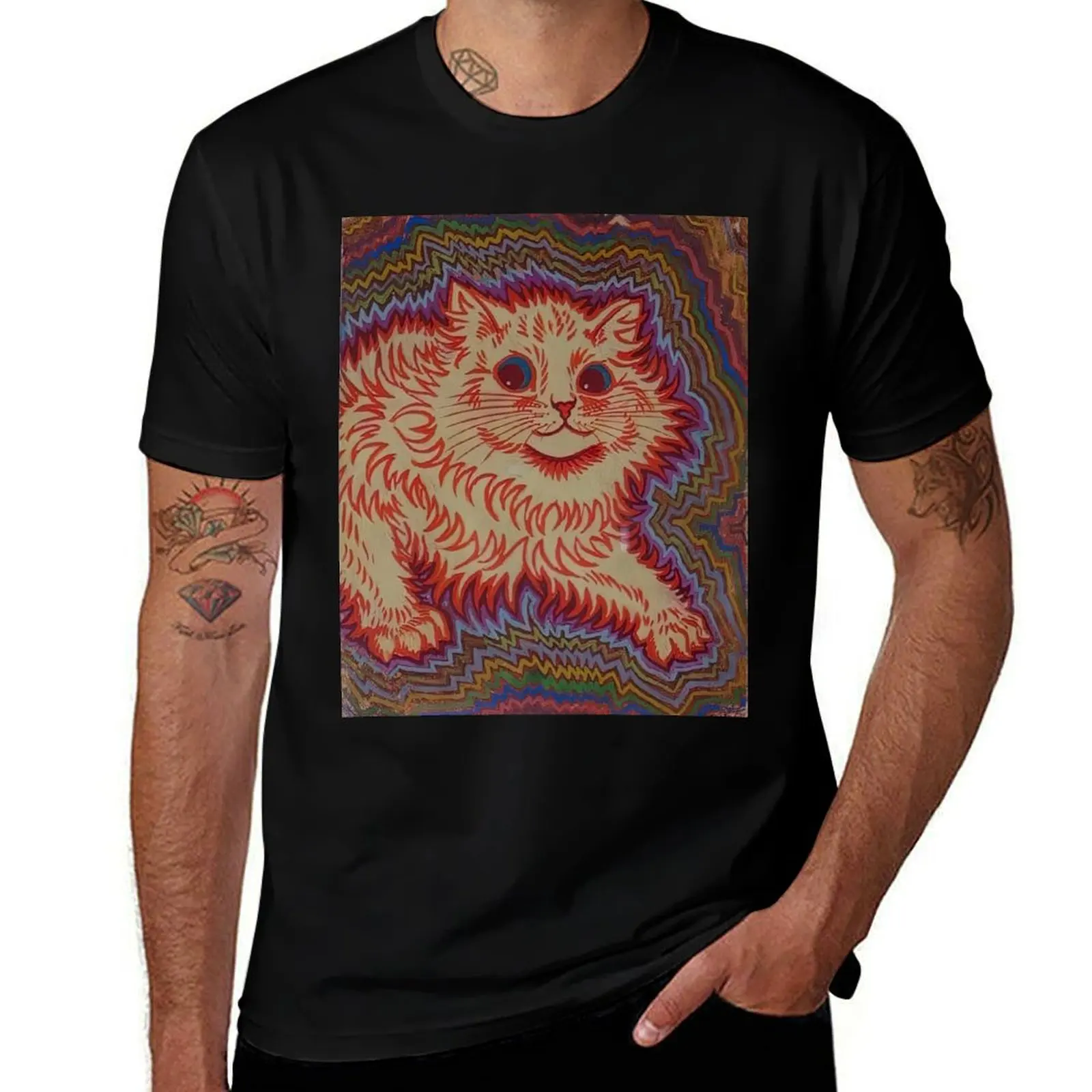 

cat paintings by louis wain T-Shirt man t shirts for men t shirts for man graphic tees anime t shirts oversize T-Shirt