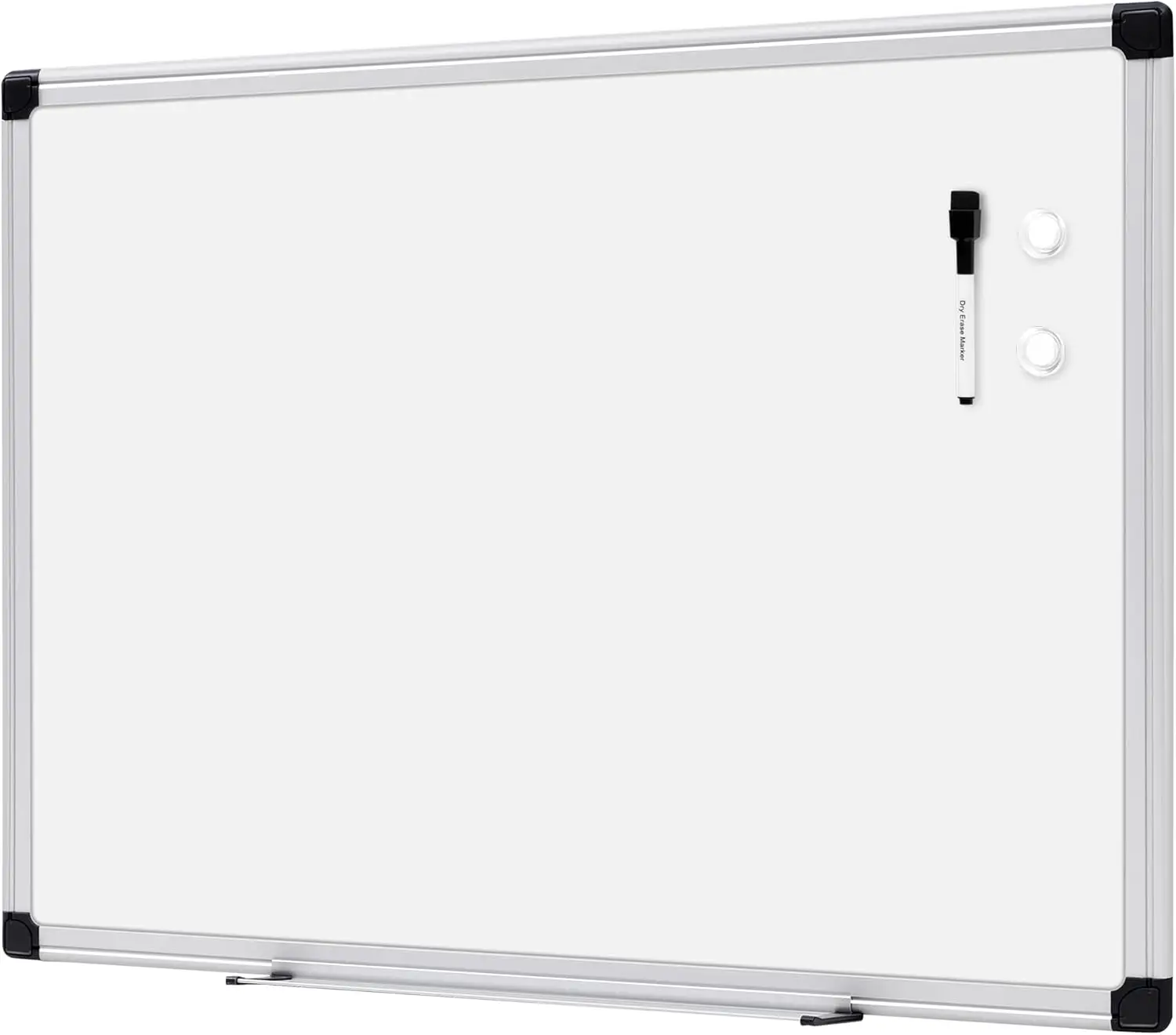 

Magnetic Dry Erase Whiteboard, 24" x 18", Aluminum Frame, Smooth Surface for Easy Writing and Cleaning, Ideal for Home and