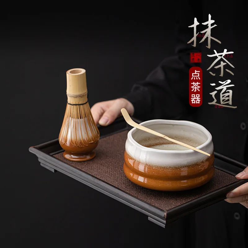 

Japanese matcha ceremony Song Dynasty tea tools ceramic thread tea bowl tea whisk set 100 set kung fu tea accessories