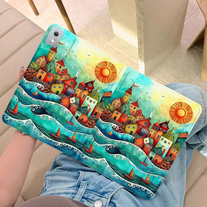 

Starry Night Village House For Legion Xiaoxin Pad Y700 K10 M10 P11 K11 Pro Plus 10.6 11.5 Inch 2021 2023 2025 Tablet Case