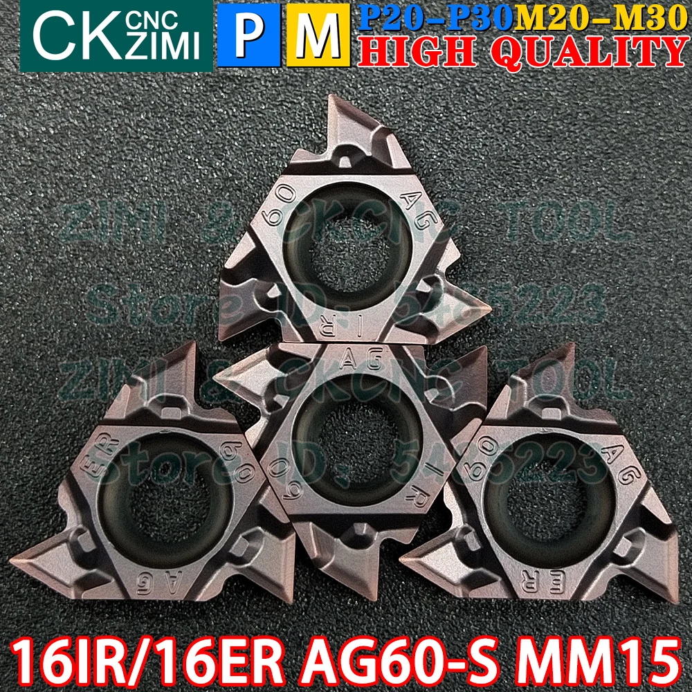 16IR AG60-S 16ER AG60-S MM15 Carbide Inserts Internal External Thread Threaded Inserts Tools CNC Metal Lathe Turning Cutter Tool