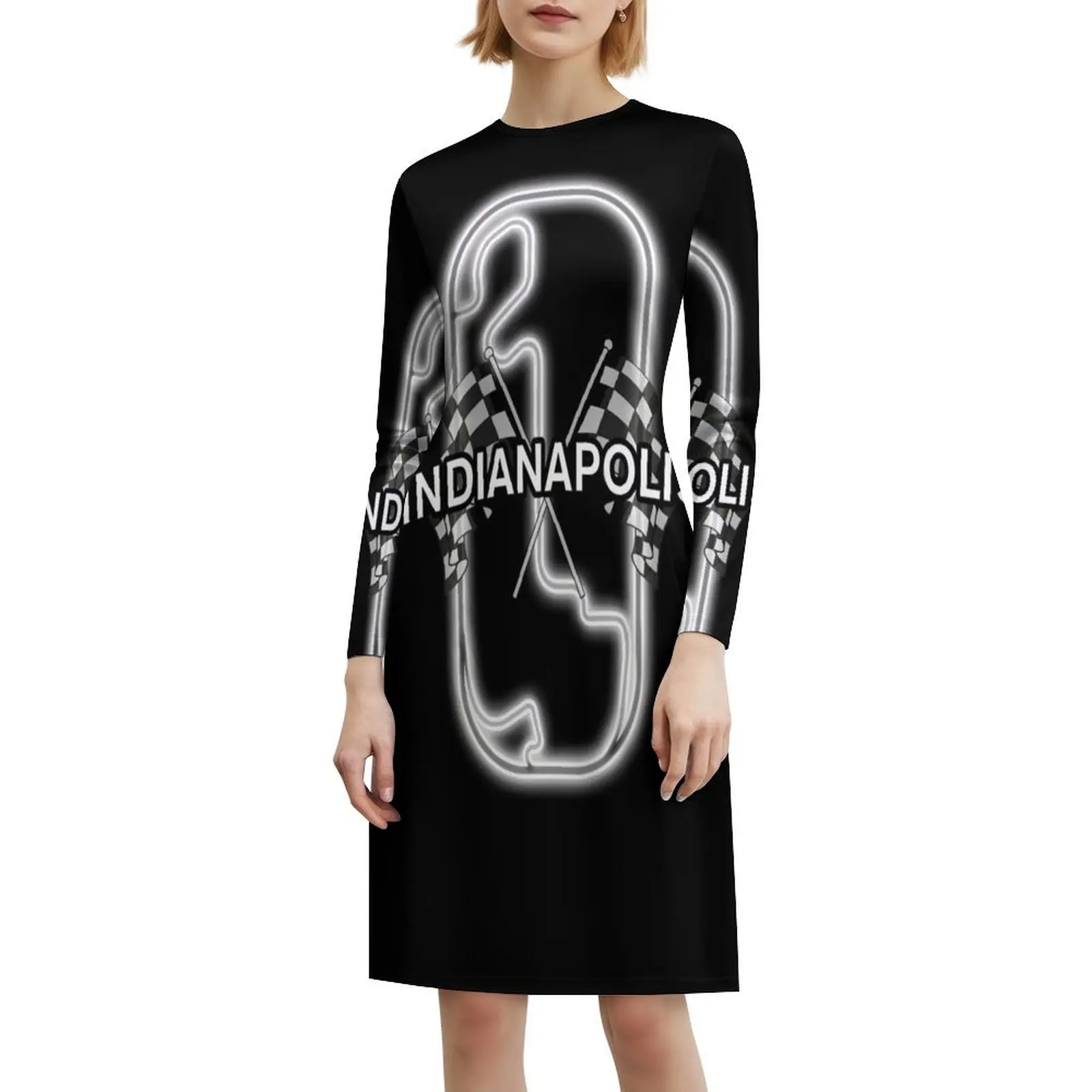 فستان إيندي سبيدواي مثير للإجازات للنساء على الشاطئ وحفلات أعياد الميلاد فستان قصير إنديانابوليس سباق الدراجات النارية وسباق السيارات فساتين نسائية