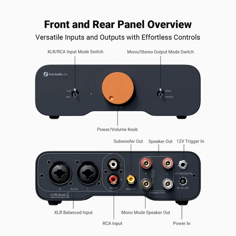 Fosi Audio ZA3 Стереоусилитель мощности для пассивных колонок — внешний вид товара