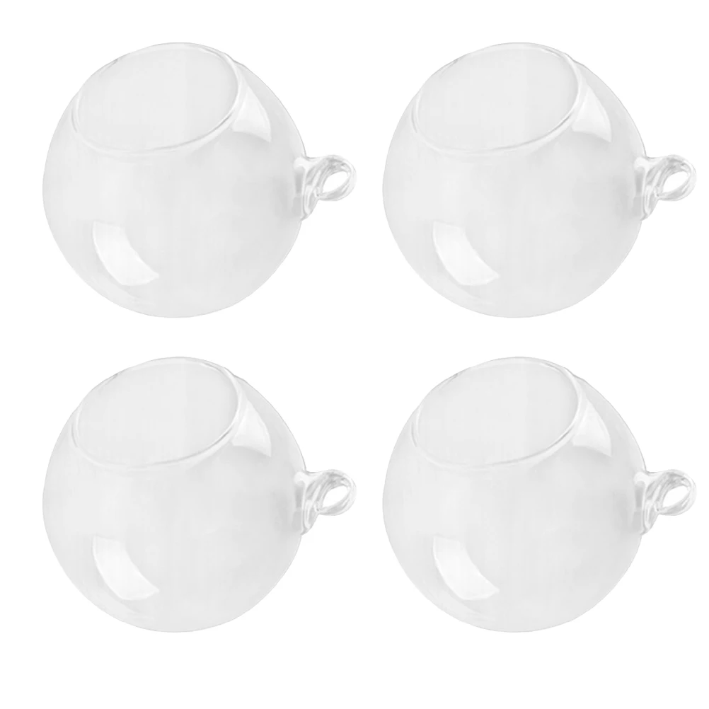 

4Pcs Glass Ball Vase Transparent Hanging Spherical Terrarium for Succulents Mini Fairy Garden DIY Home Wedding Decoration 120Mm