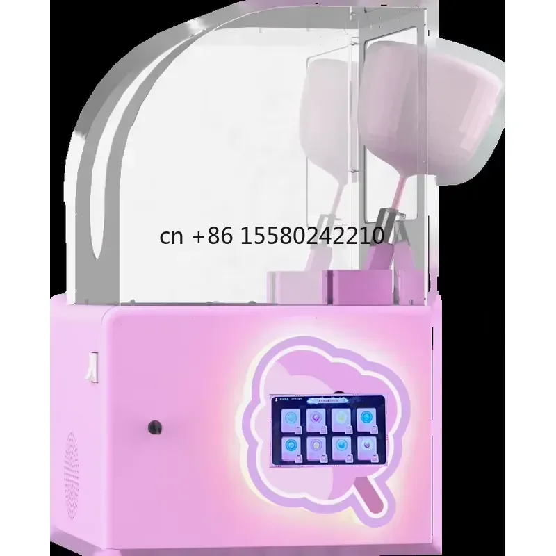 2026 hot for Semi-Automatic Small Cotton Candy Machine Unmanned Eleven Vending Machine Candy Floss Maker for Commercial Use
