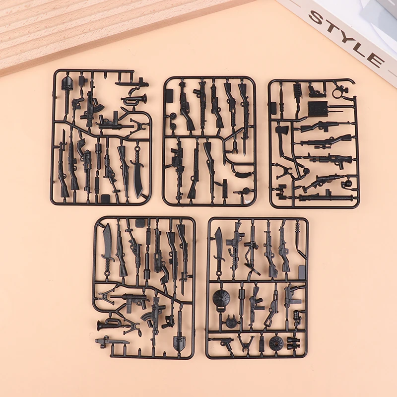 5 Pcs Blocks Weapons Pack Parts Soldiers Building Blocks Figure Model Heavy Machine Accessories Building Bricks DIY Toys