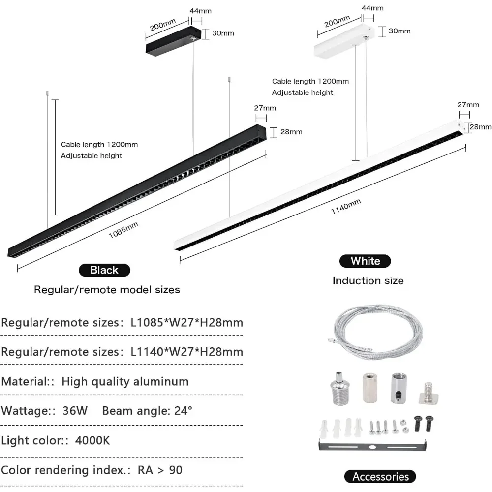JOYINLED Pendelleuchten Restaurantlampen Nordisch Modern Minimalistisch Büro Lange Bar Esszimmer Kronleuchter Küche LED-Kronleuchter – Detail 8