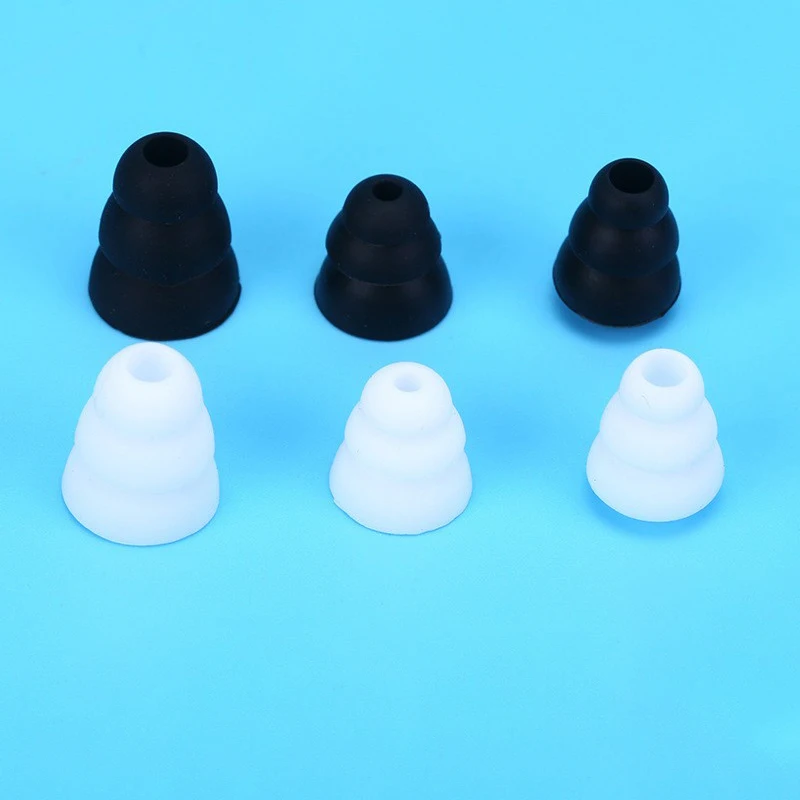 Écouteurs de remplacement en silicone à trois couches, écouteurs filaires intra-auriculaires, bouchon d'oreille anti-brûlure, embouts S, M, L