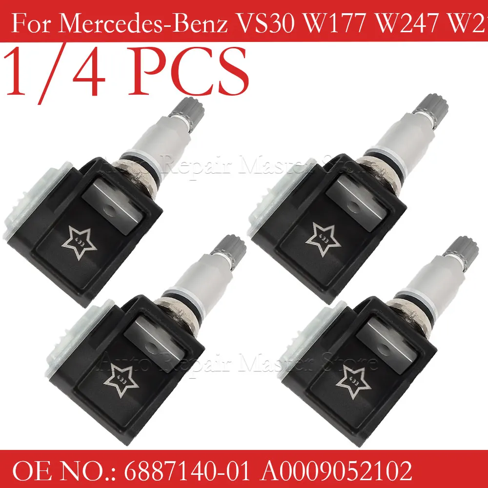 1/4PCS For Mercedes-Benz VS30 W177 W247 W213 BMW G30 G20 TPMS Tire Pressure Sensor433MHz A0009052102 6887140-01 36106887147