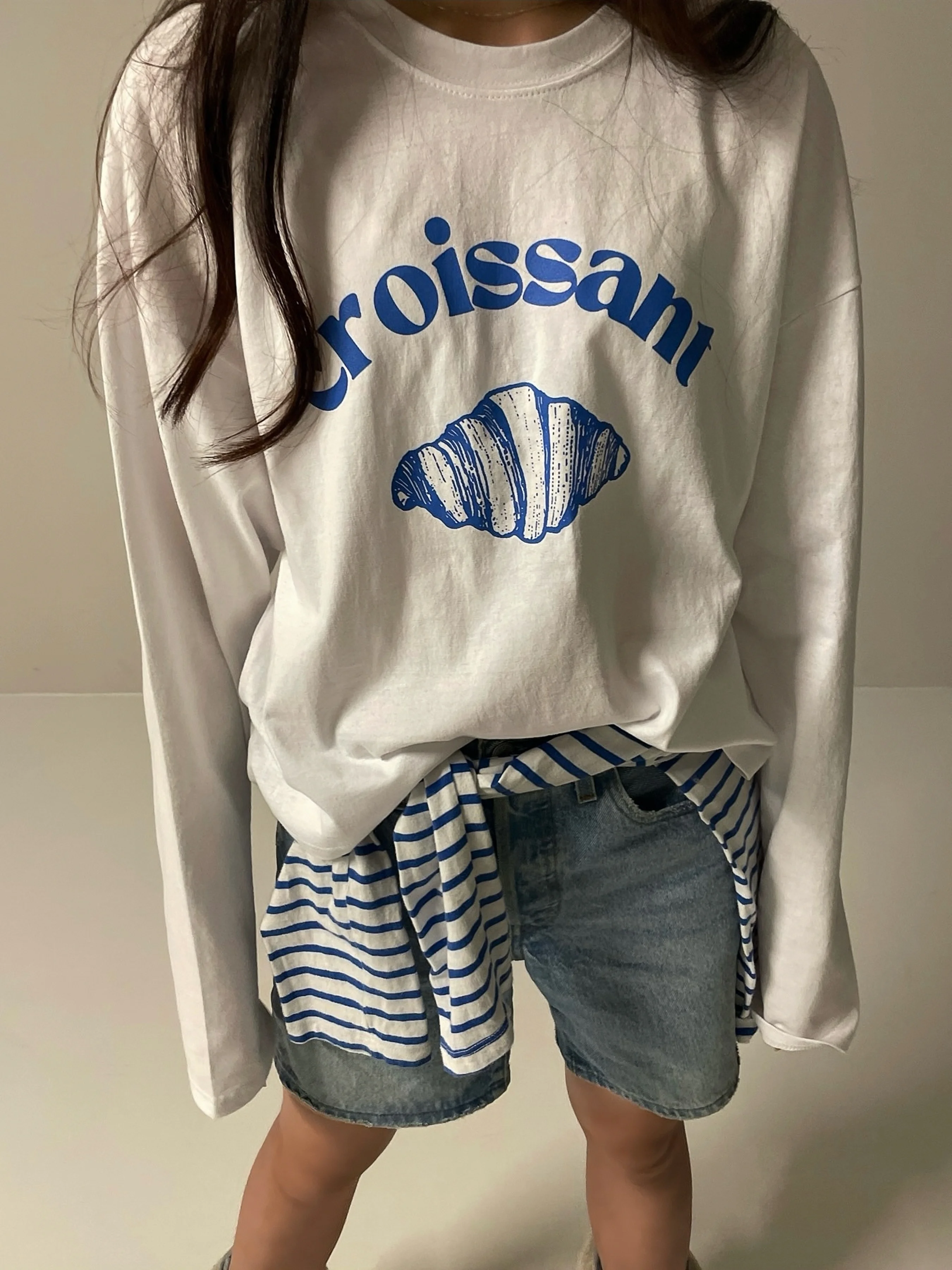 Sakura Model Korean Style Long Sleeve Cotton T-Shirt Loose Women's Fashion Print Casual Spring Autumn Top Ladies Tee