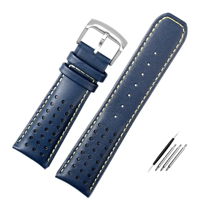 

SCHIK Genuine Leather Watch Strap for Citizen Blue Angel Generation AT8020-54L/JY8078 Second Generation Air Eagle Cowhide 22