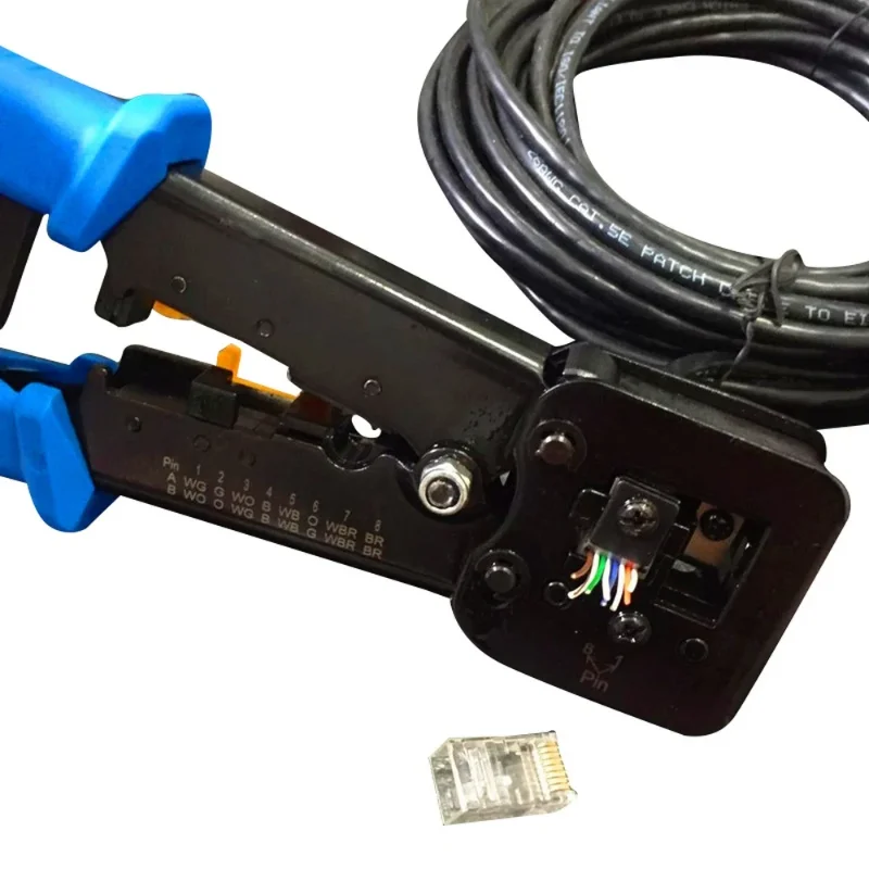 Multi Functional Perforated Crystal Head Wire Pliers 6P/8P Crimping Pliers RJ45 Wire Pliers Stripping Pliers Crimping Pliers