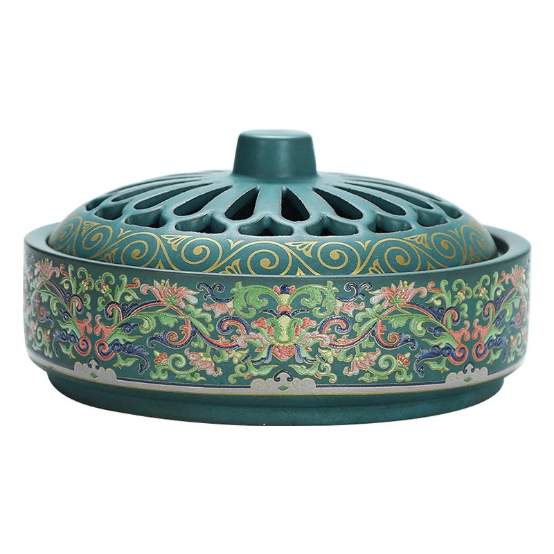 N10R-1Pc Extra Large Incense Burner Mosquito Incense Burner Mosquito Repellent Indoor Incense Enamel Incense Burner