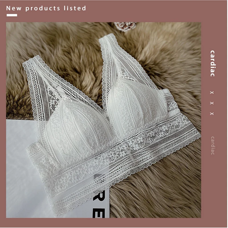 Women Wire Free Thin Bra Vest Adjustable Bra Lace Tube Top Seamless Brassiere Bras Girls Breathable Bralette