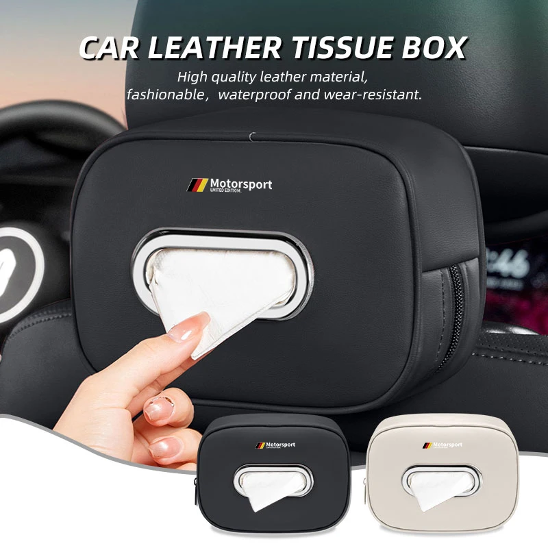 Car Seatback Tissue Box Holder Napkin Bag Armrest Paper Case Accessories For E90 E60 E46 E39 F30 F10 E87 X3 X4 X5 X1 G30 G20