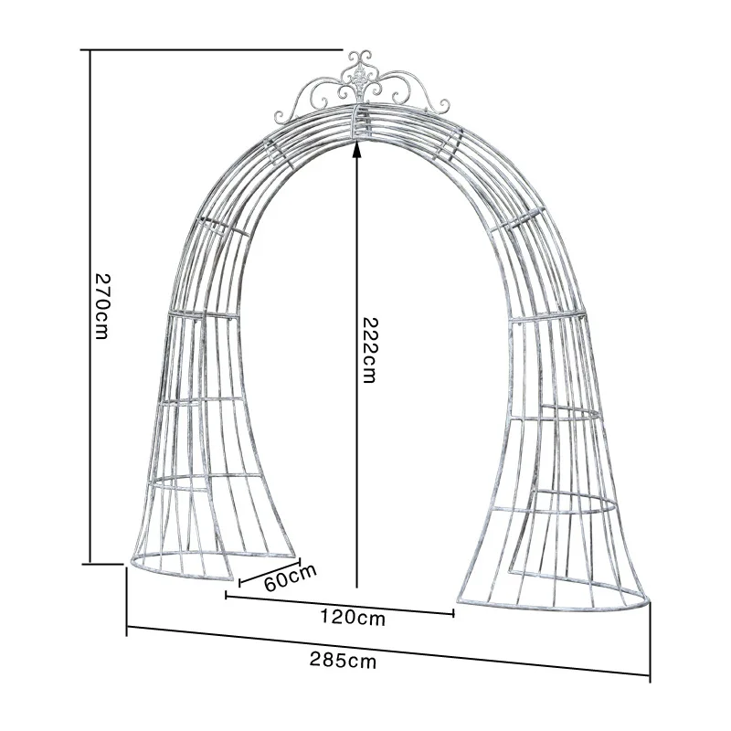 Outer single thickened European wrought iron arch flower stand Garden plant climbing vine Outdoor arch frame Rose climbing flowe