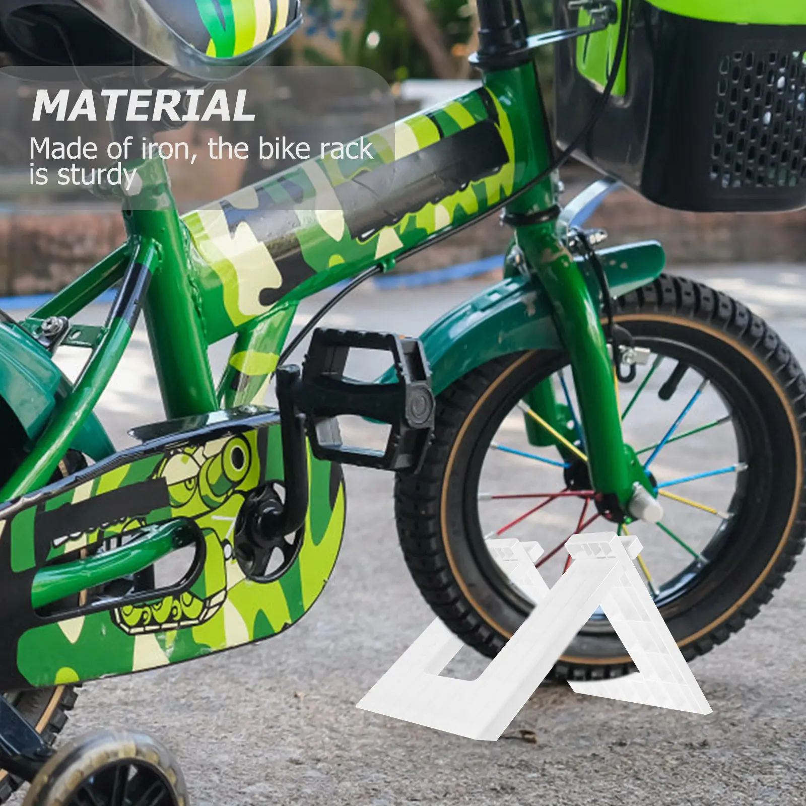 1Pcs Heavy Duty Iron Bike Parking Stand Portable Lightweight Floor Rack for Scooters Balance Cars Mountain Bikes Compact Safe