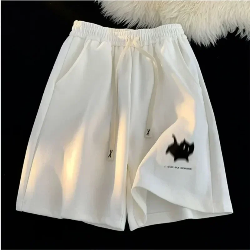 Oversized Shorts Gauss Blur Scare Kitten Lady Print Shorts High Street Couple Five-point Shorts Basketball Shorts