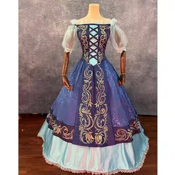Ariel Princess Cosplay Costume Adult Women's Embroidery Dress for Halloween Party
