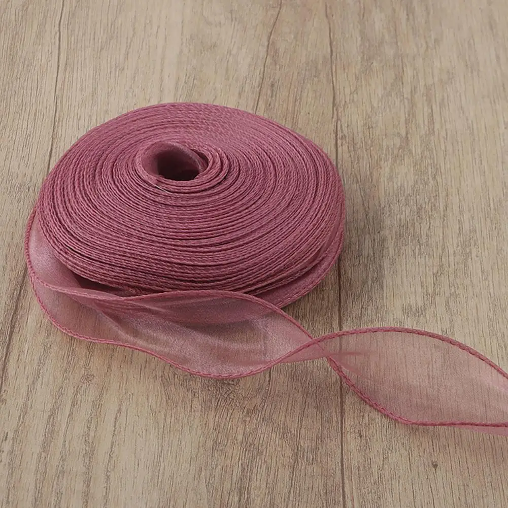 Sheer Organza Ribbon 10 Yards Organza Ribbon Roll Satin Solid Color Craft Ribbon Diy Gift Wrapping Decoration for Wedding