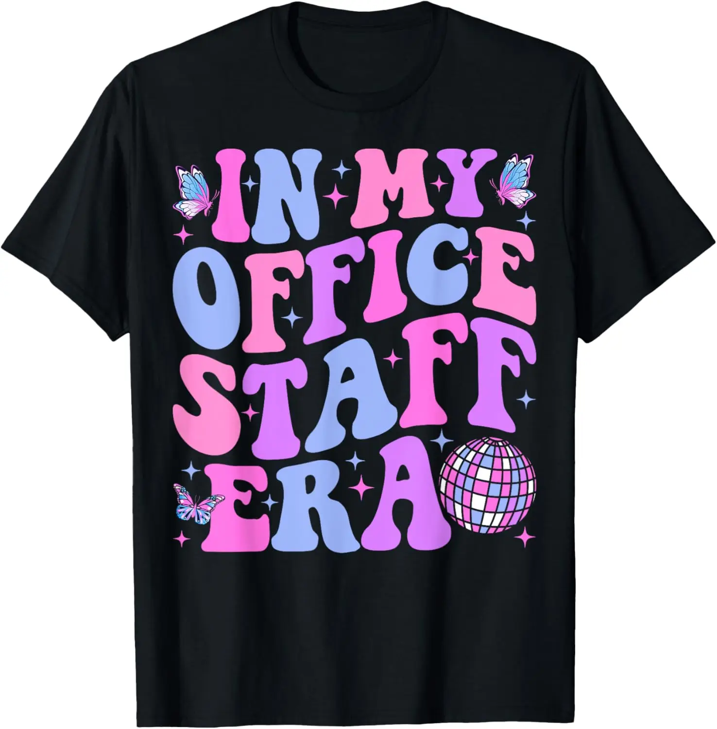

In My Office Staff Era Groovy Office Staff School Secretary T-Shirt