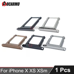 Bandeja de tarjeta SIM para iPhone X XS Max de Apple, soporte de cajón de acero inoxidable, ranura única Dual, piezas de repuesto, 1 unidad/lote