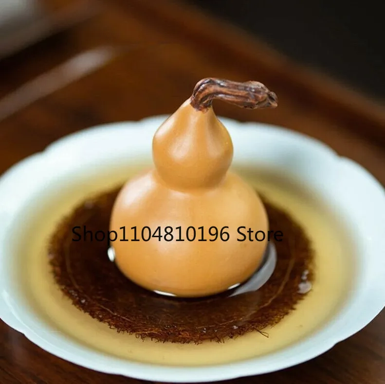 Pottery Lovable Emulation Gourd Tea Pet Chinese Yixing Zisha Duan Mud Statues
