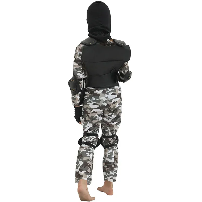 2025 nuevo uniforme militar carnaval fiesta vestido elegante SWAT equipo disfraz de Halloween para niños mono del ejército de camuflaje al aire libre Ga AA