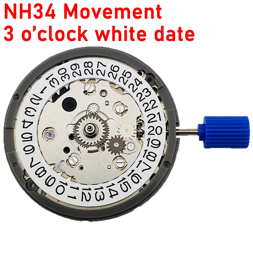 

High precision GMT NH34 Movement 3 o'clock white date Automatic mechanical movement watch accessory replacement kit watch Moveme