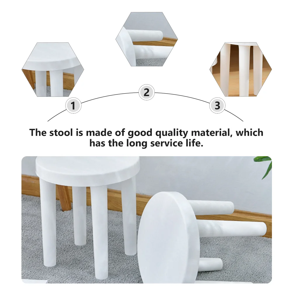 Small Stool Japanese Style Footstool Living Room Bathroom Step up White Children