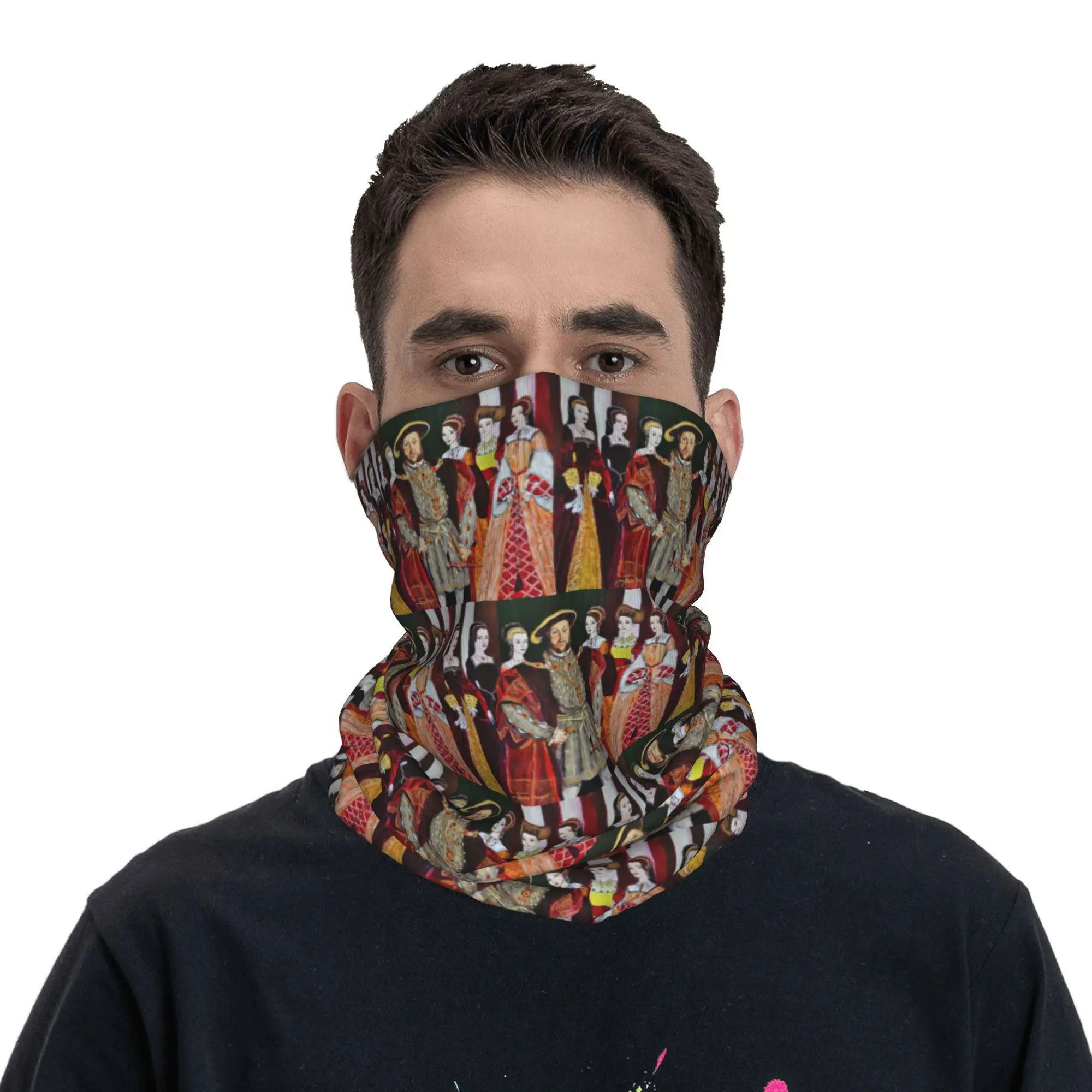 

King Henry 8th And His Six Wives Bandana Neck Cover Printed Mask Scarf Warm Headband Cycling For Men Women Adult All Season