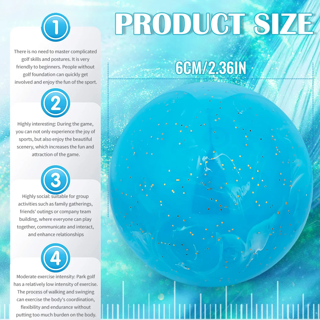 كرة جولف كيتون بارك 60 ملم - تصميم فني سائل (أحمر/أزرق/أخضر) |   قلب متين مكون من 4 طبقات للدورات الكورية والممارسة الداخلية