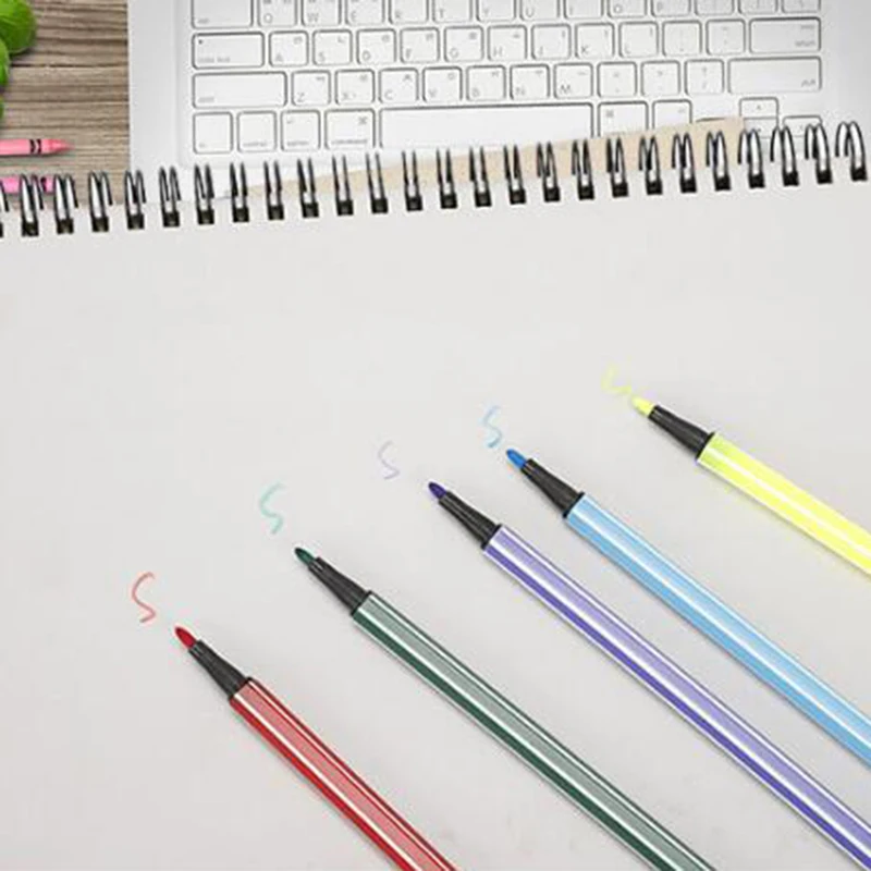 12 قطعة الأطفال اللوحة غير سامة المياه قلم رصاص ملون قابل للغسل المائية القلم علامة اللوحة للأطفال رسم الفن لوازم