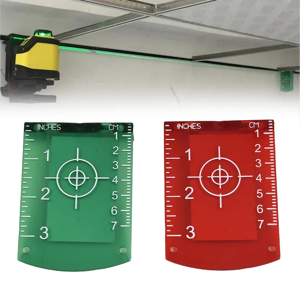 Ferramenta de Medição a Laser com Base Magnética Instrumentos de Análise Cartão de Alvo Plástico Alinhamento de Placa Verde Vermelho Nível de Nível