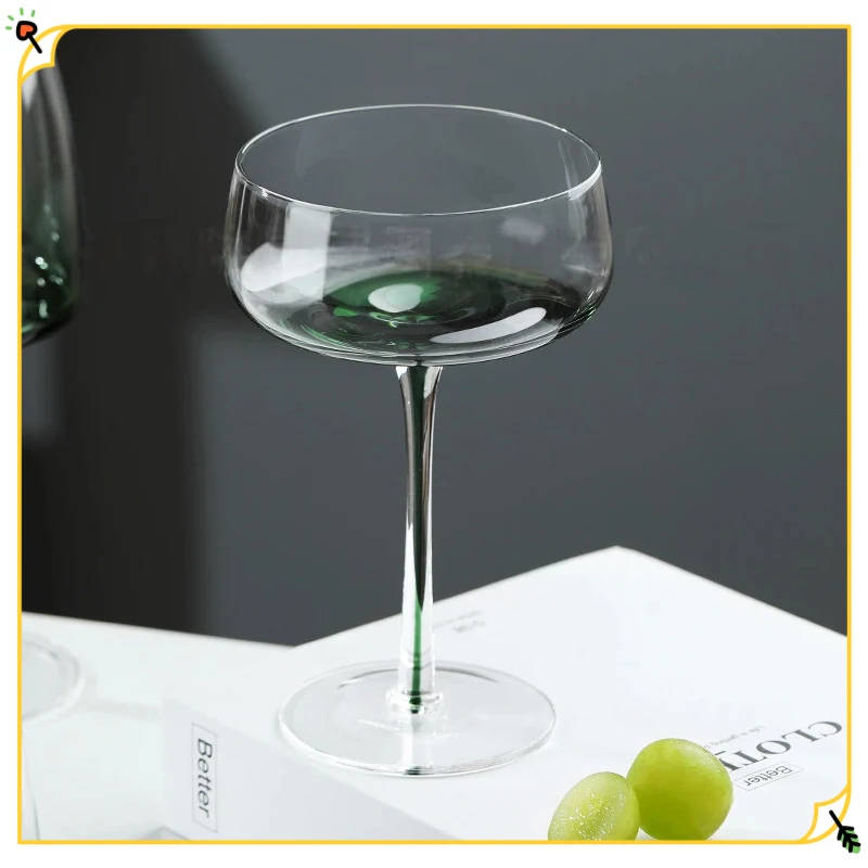 Hand Blown Green Crystal Wine Glasses Green Base Stemmed Champagne Flutes 340Ml 270Ml Wine Set For Home Party Wedding Bar Dining - view 5