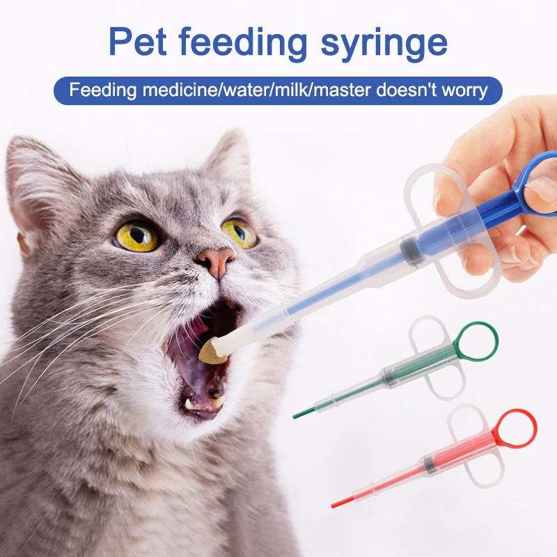 1PC Pet Medicine Feeder Insect Repellent Can Hold Tablets General Pet Needle Pressing Pet Supplies For Dogs And Cats