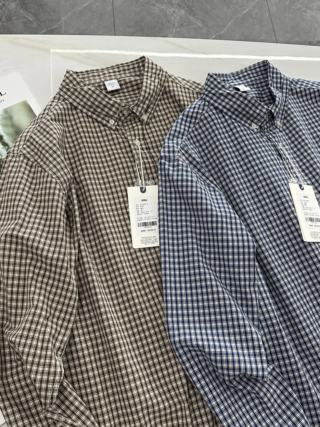 

Skin-friendly Breathable Men's Long Sleeve Shirt Japanese Style Loose Fit Color-woven Plaid Autumn Fashion Casual Button-up