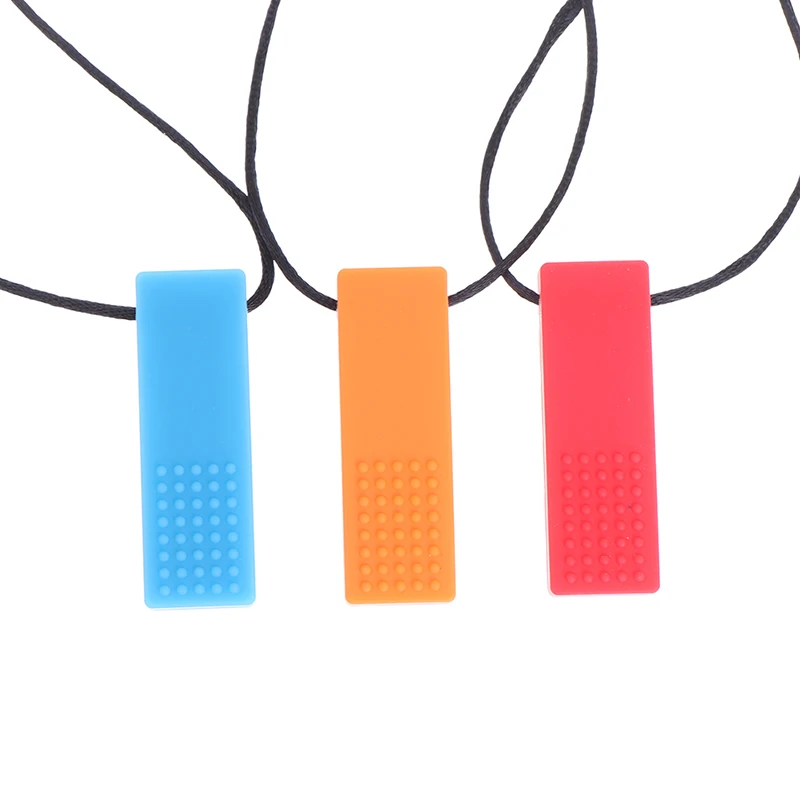 Baby Rainbow Teether Necklace Silicone Teethers Chew Sensory Eco-friendly Biting