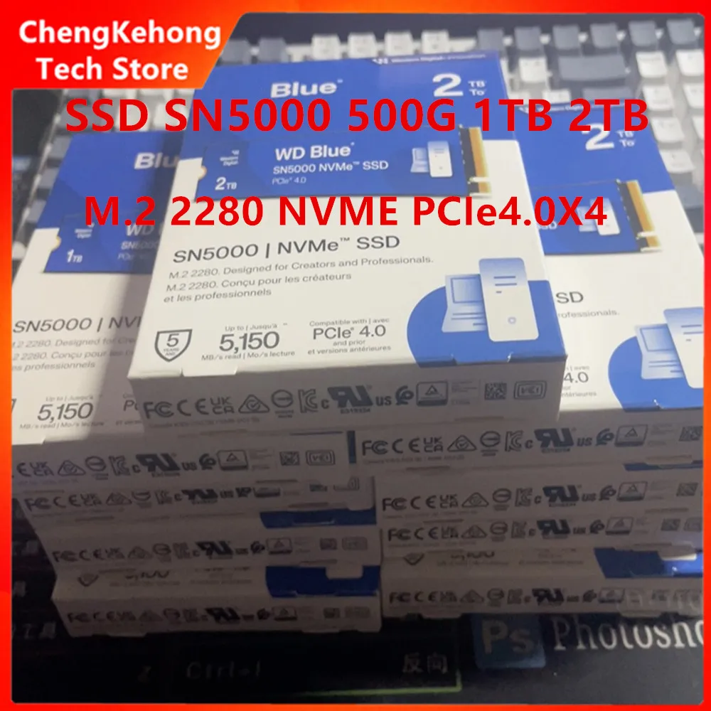 Оригинальный для Western Digital WD SSD SN5000 500 ГБ 1 ТБ 2 ТБ M.2 2280 NVMe PCle 4,0x4 Твердотельный накопитель для ноутбука, настольного компьютера