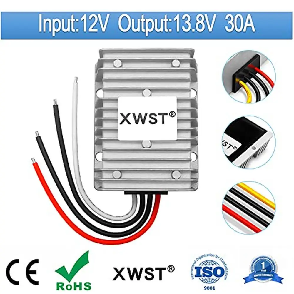 30A 13.8V Waterproof Step-up Module Boost Converter 414W Voltage Regulator Fire Alarm Car Audio LCD LED Solar Power Interphone