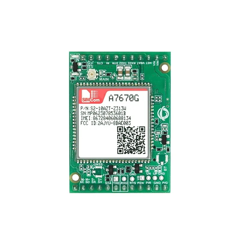 SIMCOM A7670SA A7670G A7670E LTE Cat1 Module Core Board With GNSS Receiver BT 23PIN TTL Serial Port To 4G TCP UDP MQTTS Protocol