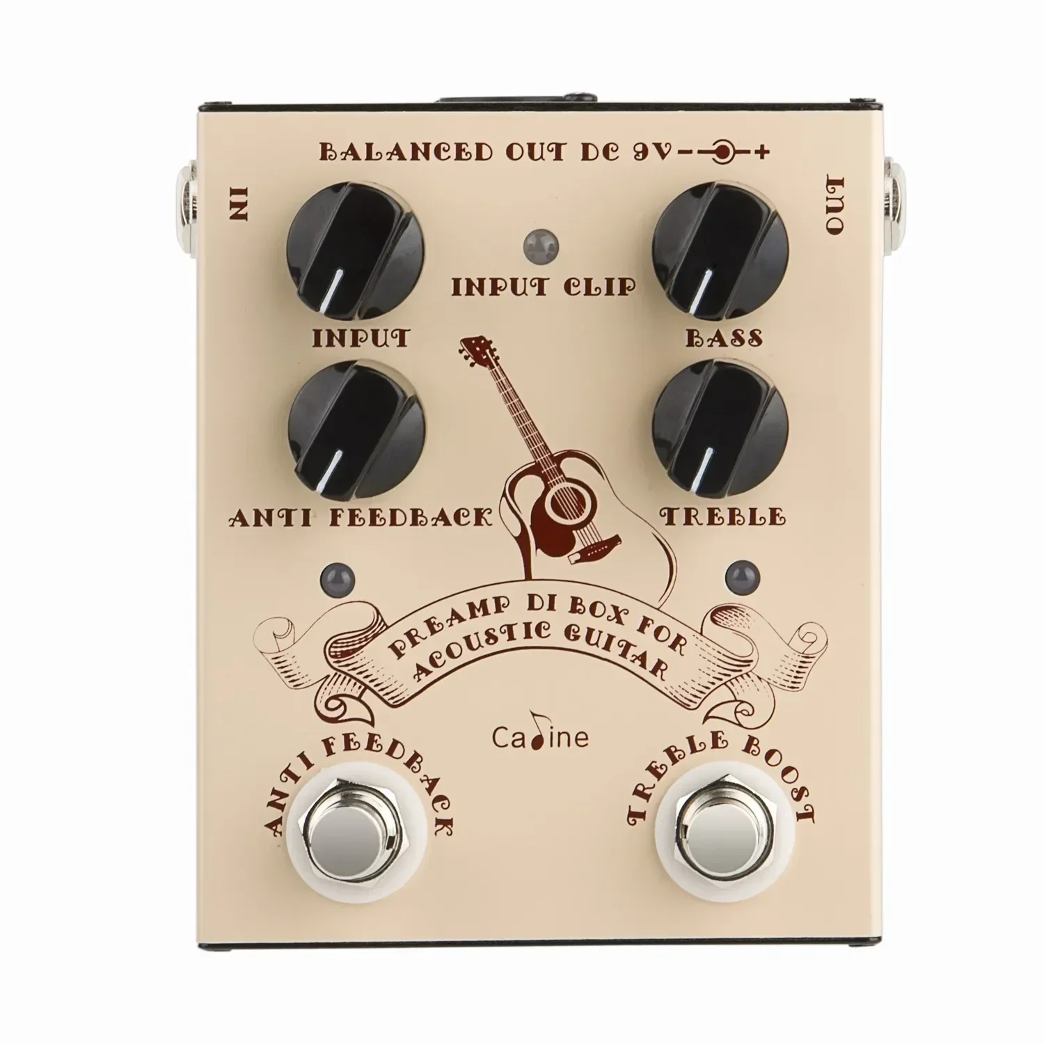 Caline CP-40 Acoustic Guitar Effect Pedal DI Box Cabinet Simulator Effect Preamp Anti-Feedback Pedal Acoustic Guitar Accessories